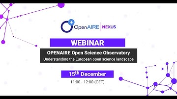 Webinar: Open Science Observatory: Understanding the European open science landscape