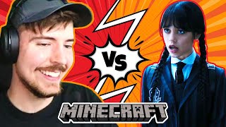 Mrbeast or Wednesday shorts videos compilation #minecraft #funny Resimi