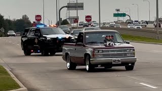 Cars Leaving Mustang Sally Productions Car Show In Plano Tx At Fords Garage