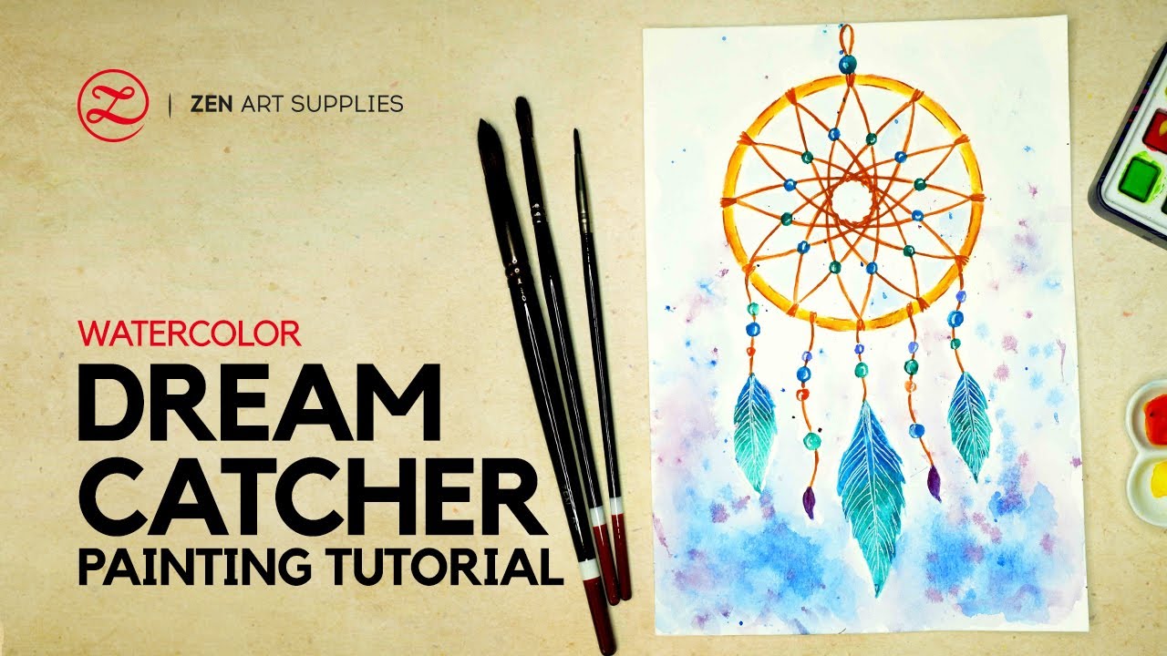 DREAM CATCHER Watercolor Painting Tutorial For Beginners: Learn Watercolor  Techniques and Secrets 