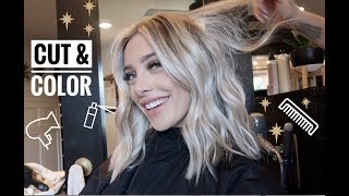 COME TO THE SALON WITH ME | Blunt cut + blonde highlights @delaneychilds
