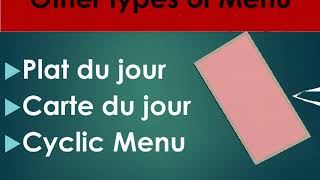 explain about different types of menus