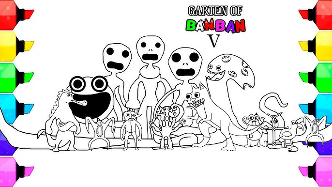 GARTEN OF BANBAN 4,NEW COLORING PAGES- HOW TO COLOR ALL THE NEW
