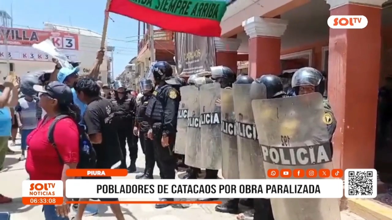 Piura: Catacaos protesta por obra de agua inconclusa - YouTube