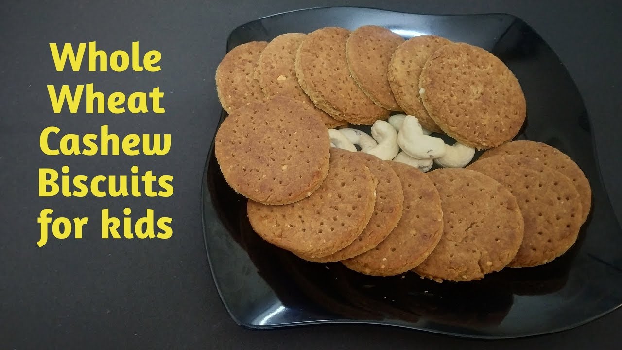 Healthy Wheat Cashew Biscuits Recipe for Kids ஆரோகியமான கோதுமை