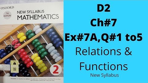 Oxford Mathematics 2, D2, Chapter no 7, Ex no 7A, Q no 1 to 5, New Syllabus, 7th Edition.