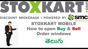 STOXKART || How to open buy and sell order windows in stoxkart mobile trading app telugu