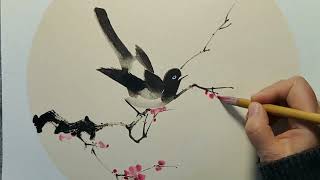 Drawing a Bird and Flower with a Paint Brush screenshot 5