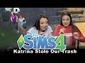 Sims 4: Katrina Stole our Trash! - Merrell Twins Ep1