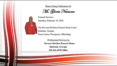 Home Going Celebration for Ms. Gloria Jean Newsome