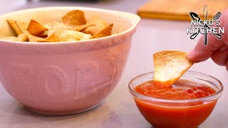 Crispy Air Fryer Tortilla Chips | 3 ingredients & 5 minutes