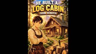 🪵 He Built a Log Cabin From Scratch #Shorts #4K #Animated