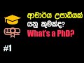 What is a PhD #1 ආචාර්ය උපාධියක් යනු කුමක්ද?