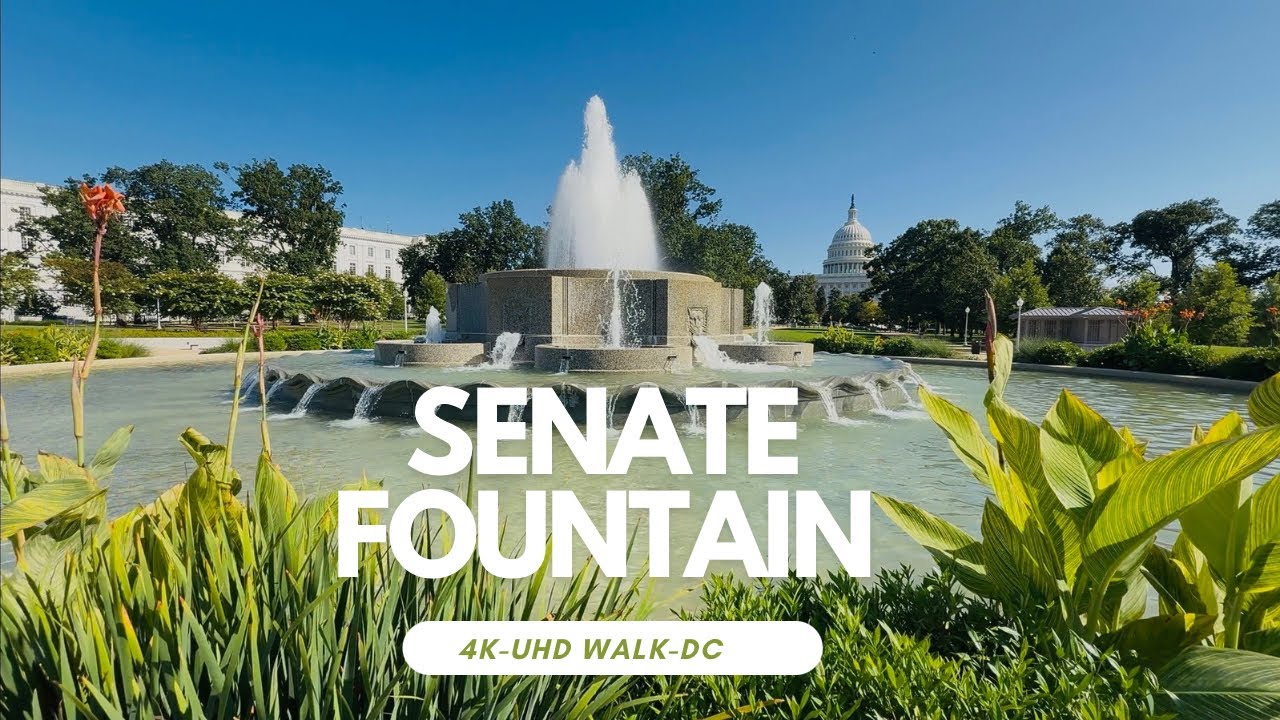 Silent Walk Around Senate Fountain to Library of Congress | Capitol Hill Tour Washington DC