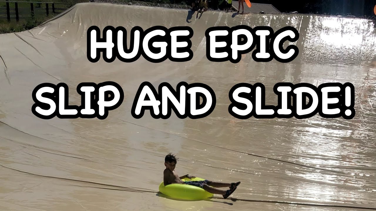 GOING DOWN HUGE EPIC WATER SLIP AND SLIDE AT ENSIGN RANCH 2021 FAMILY