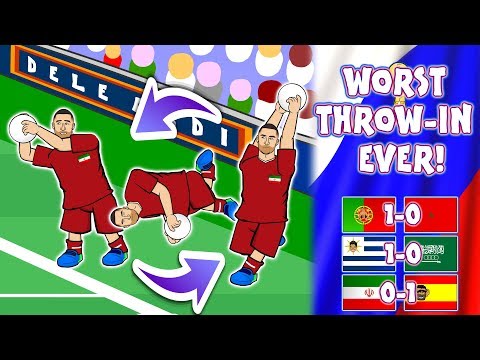 🤣WORST THROW-IN EVER!🤣 (World Cup 2018 Ronaldo Iran Spain Uruguay Saudi Arabia Portugal Morocco)
