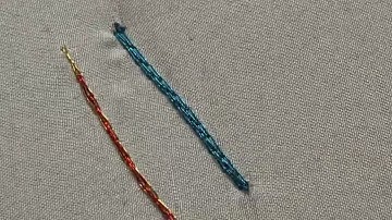 Two types of double chain stitch tamil / @Narmadhaaaricreation using zari thread and Silkthread