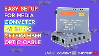 Easy Setup Media Converter with 300 Meters Fiber Optic Cable