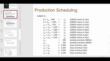 Production Scheduling Problem 3-11 Part 2