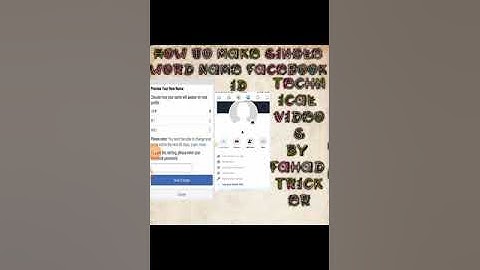 How To Make Single Word Name Facebook Account 2020| Technical video in urdu by Fahad Tricker