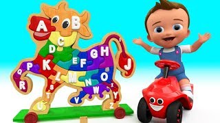 Baby Fun Learning Alphabets with Wooden Cow 3D Puzzle Toy Farm Animals for Kids Children Educational Baby Fun Learning Alphabets with Wooden Cow 3D Puzzle Toy Farm Animals for Kids Children Educational