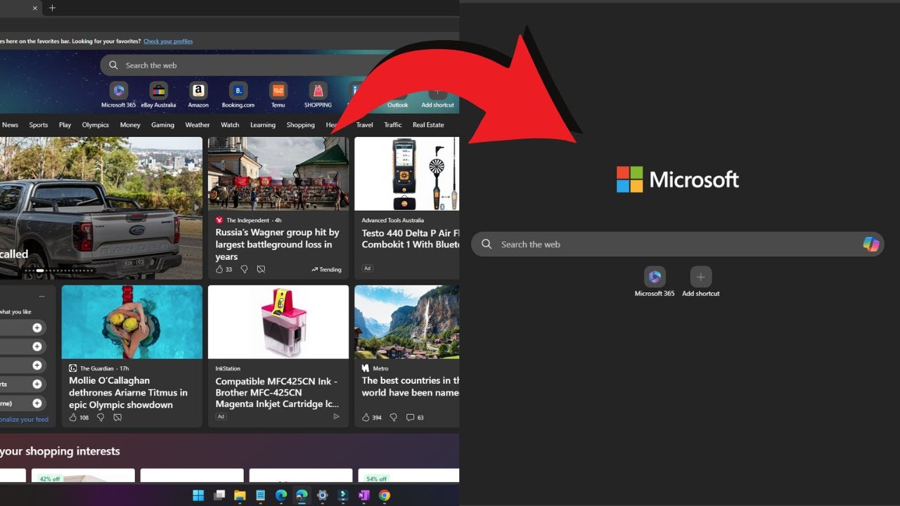 Hide Microsoft Edge news feed on home page - YouTube