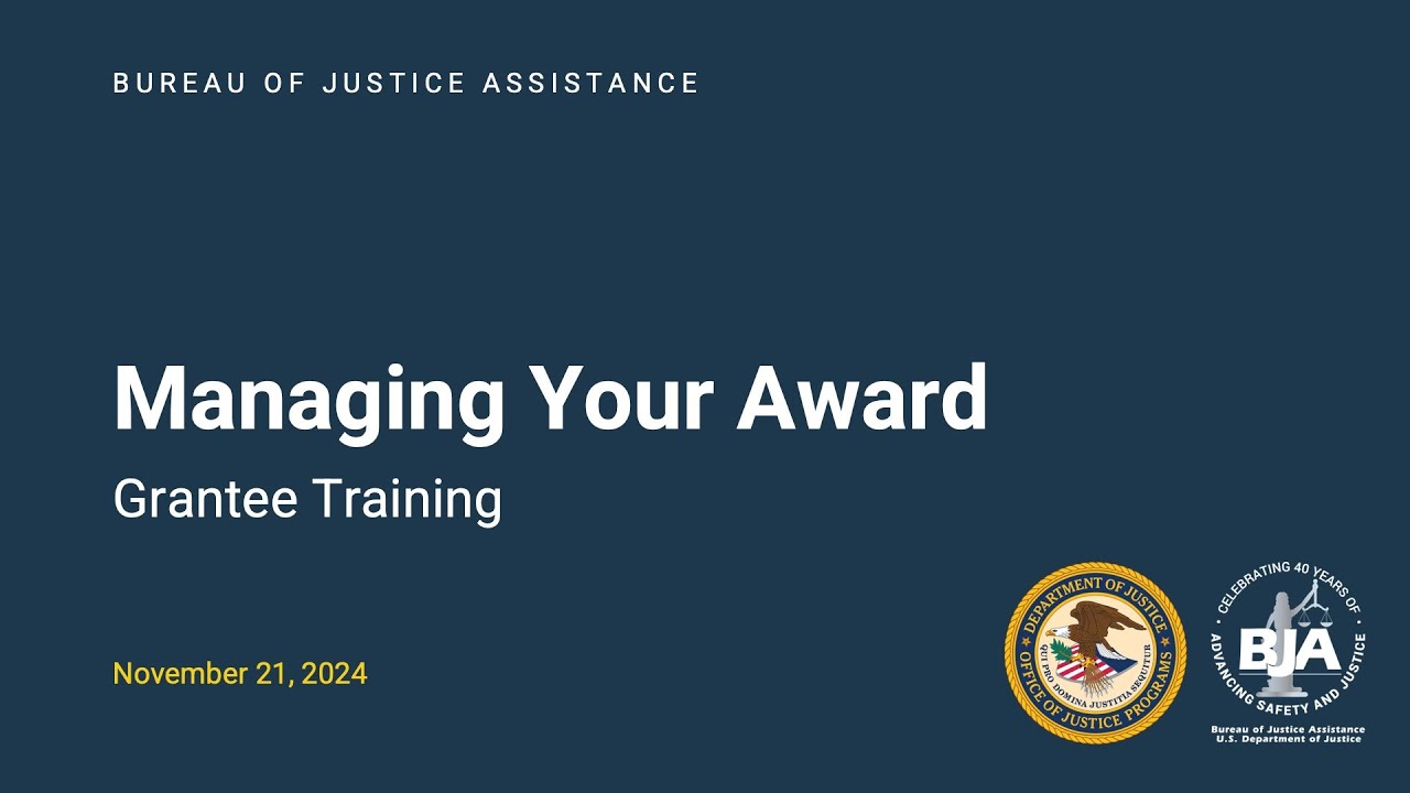Managing Your Award Grantee Training