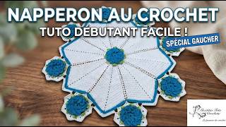 Crocheted round placemat/rug, specially designed for left-handed crocheters @AlextitiaTutoCrochet Crocheted round placemat/rug, specially designed for left-handed crocheters @AlextitiaTutoCrochet