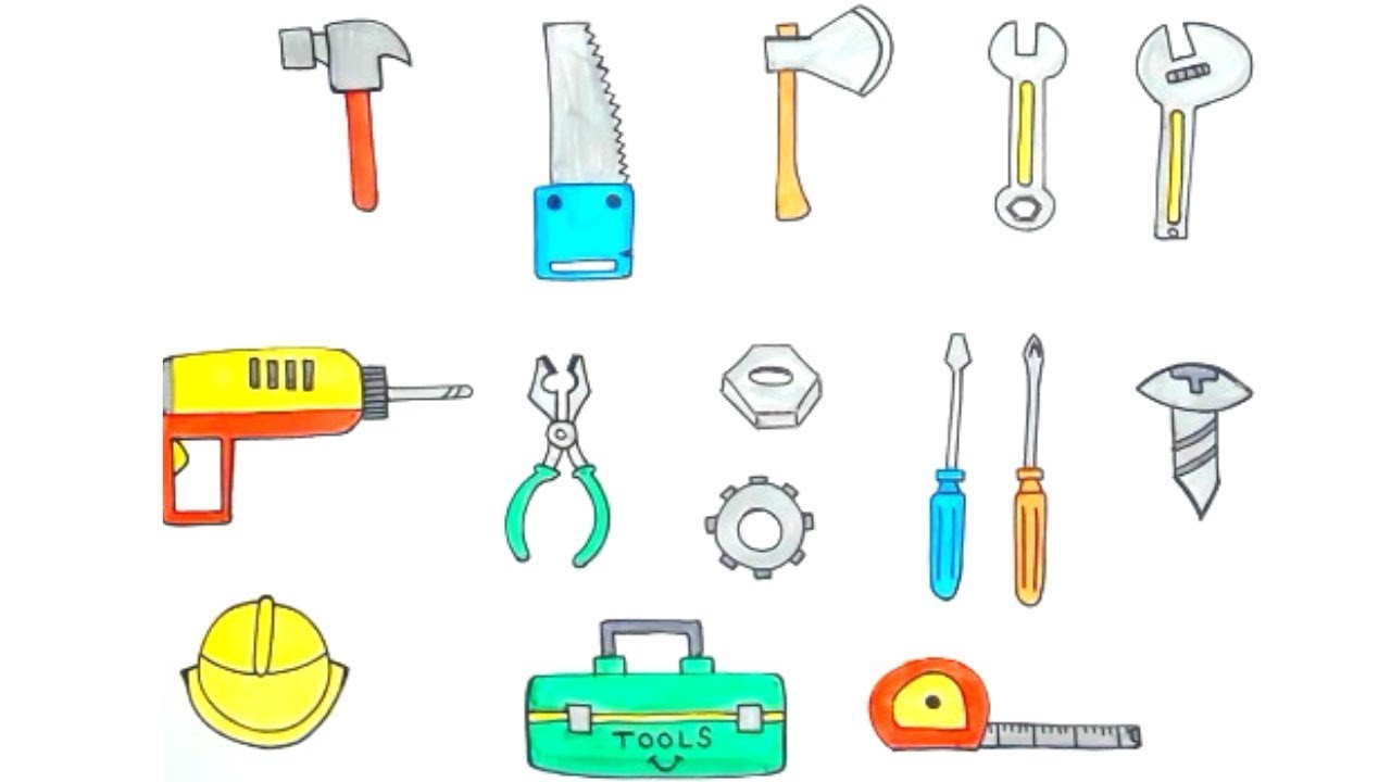 How to Draw TOOLS for Kids! Easy Handyman Tools Drawings