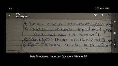 2puc,4.Data Structures,Very Important Questions,5M,3M,1M
