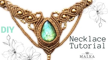 Micro Macrame Necklace Tutorial | DIY Necklace with stone