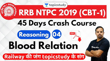 5:30 PM - RRB NTPC 2019 | Reasoning by Sachin Modi Sir | Blood Relation