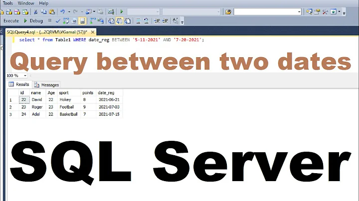 Query between two dates sql server