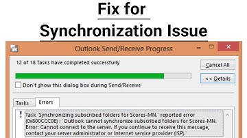 Fixing Error synchronizing subscribed folders in MS Outlook reported error 0x800CCC0F