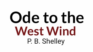 Ode To The West Wind By P. B. Shelley In Hindi