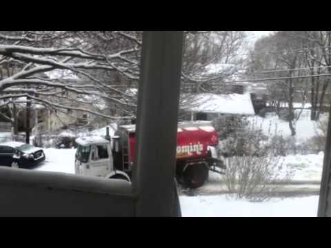 Slomins Oil delivery truck gets stuck