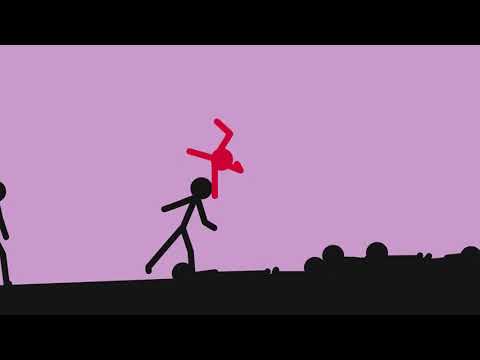 stick fight with sword red colour vs black stick cavemen getting killed and beaten up real good