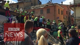 Survivor rescued from rubble after Italy earthquake - BBC News