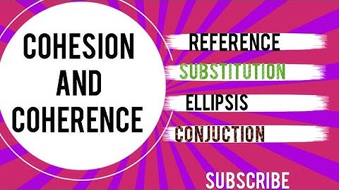 Cohesion & Coherence| Cohesive Devices| Reference, Substitution, Ellipsis, Conjunction|