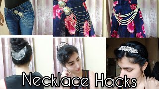 Jewellery Hacks | Necklace Hacks | 10 Ways to wear your necklace | Navratri special hacks | Best DIY