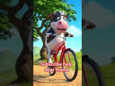 cow riding bicycle