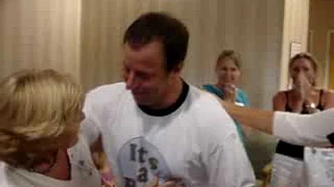 John Ritchey announcing the birth of Adrey Lewis