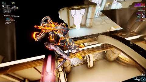 Cute Warframe bug, got stuck in the ceiling :)