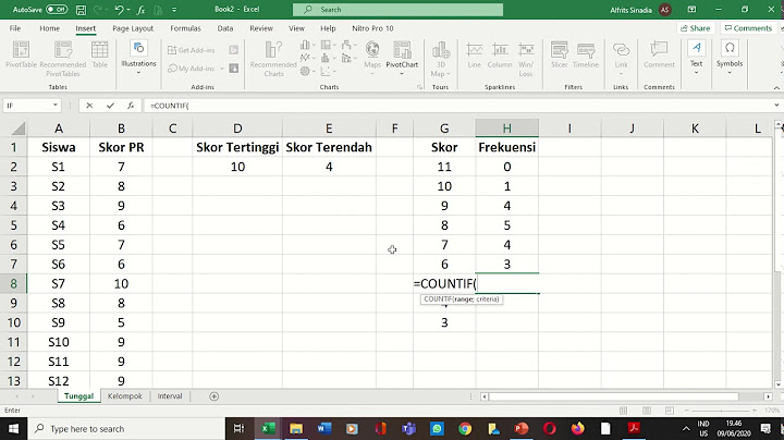 Cara membuat kurva frekuensi di Excel
