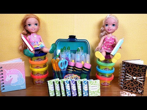 Back to School shopping ! Elsa and Anna toddlers get supplies