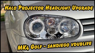 Halo Projector Headlight Install | VW Golf MK4 | SpecD Tuning | K2 Motors