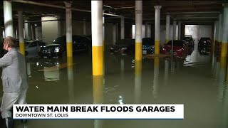 Water main breaks in downtown St. Louis