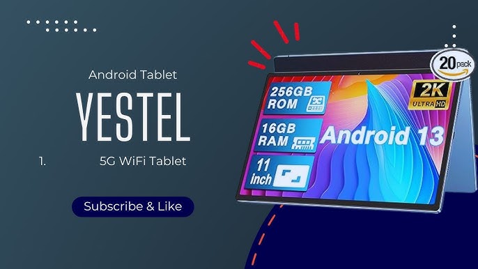 SEBBE Tablette 11 Pouces Écran 2K Android 13 Tablette 16 Go RAM+256 Go ROM  (TF 1 to), Tablette Tactiles avec Processeur Octa-Core 2.0 GHz, 5G WiFi,  10000mAh, 8+20MP, Tablette PC 2 en 1 - Argent : : Informatique