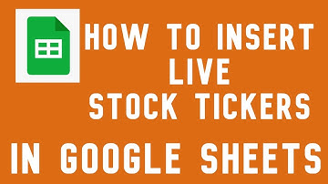 How to insert live stock tickers into Google Sheets to track stock prices #stockticker #googlesheets