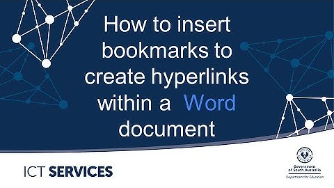 Word - How to insert bookmarks to create hyperlinks within a Word document